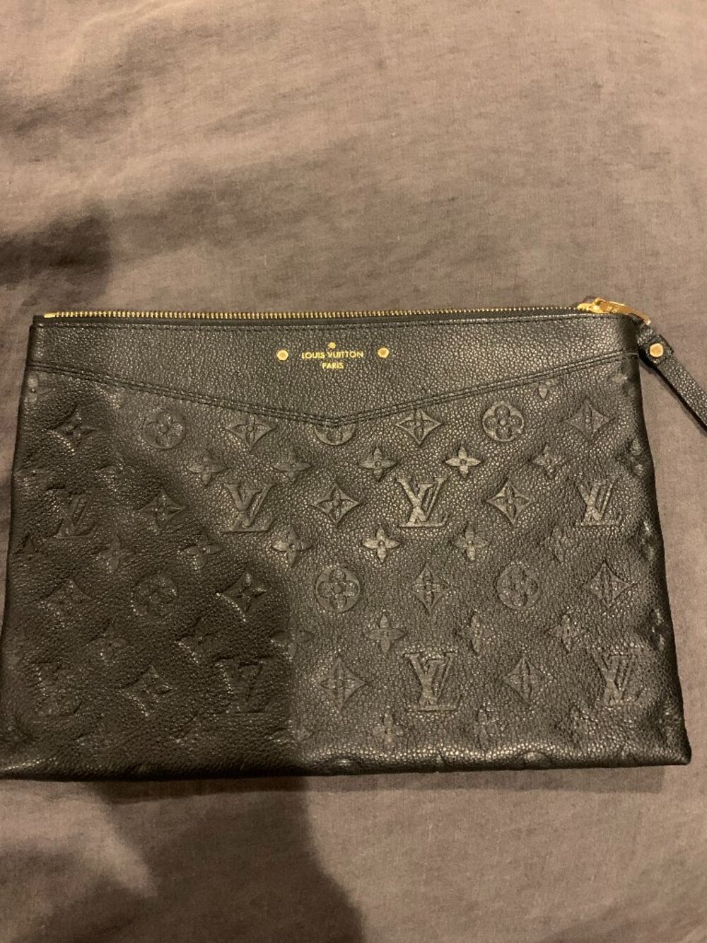 Louis Vuitton Daily Pouch - Monogram Empreinte Embossed Black Leather